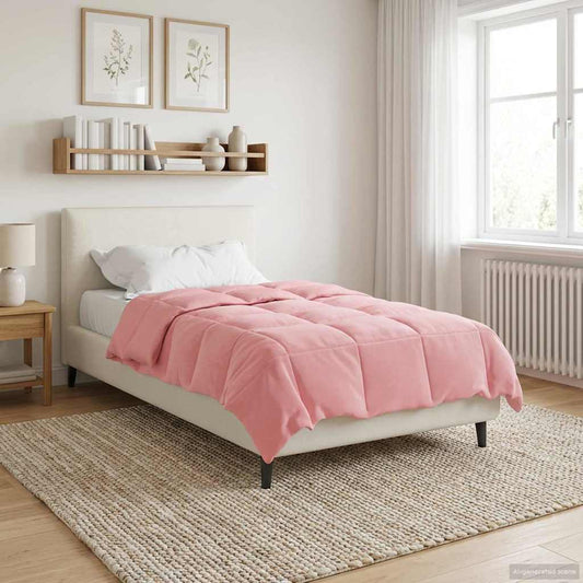 vidaXL Κουβέρτα ολόκληρου του χρόνου Ροζ 155 x 200 εκ. Μικροΐνες