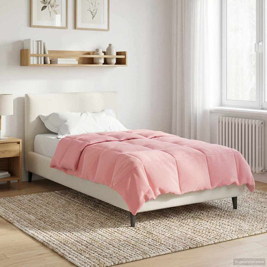 vidaXL Κουβέρτα ολόκληρου του χρόνου Ροζ 140 x 220 cm Μικροΐνες