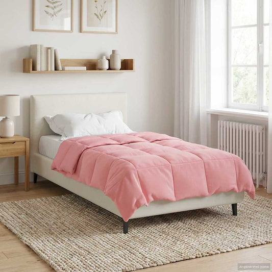 vidaXL Κουβέρτα ολόκληρου του χρόνου Ροζ 155 x 220 cm Μικροΐνες