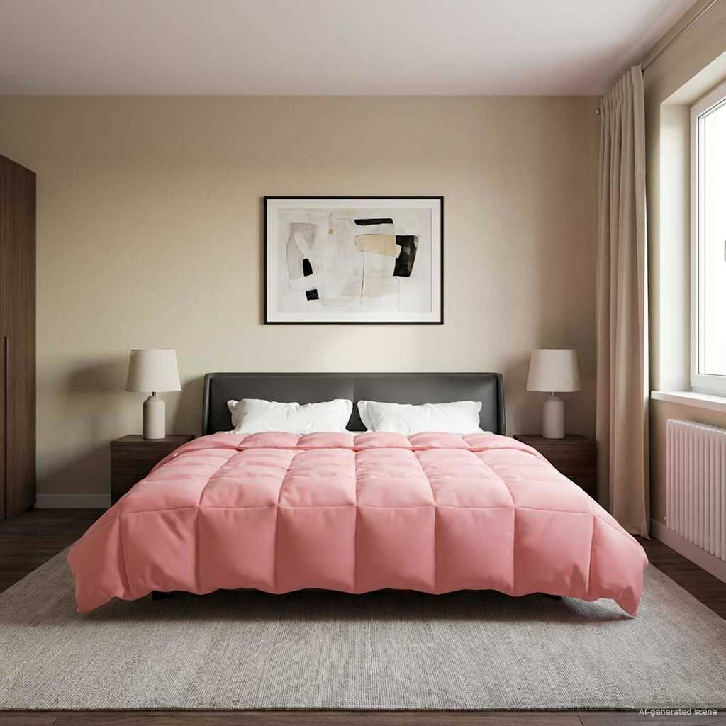 vidaXL Κουβέρτα ολόκληρου του χρόνου Ροζ 200 x 220 cm Μικροΐνες