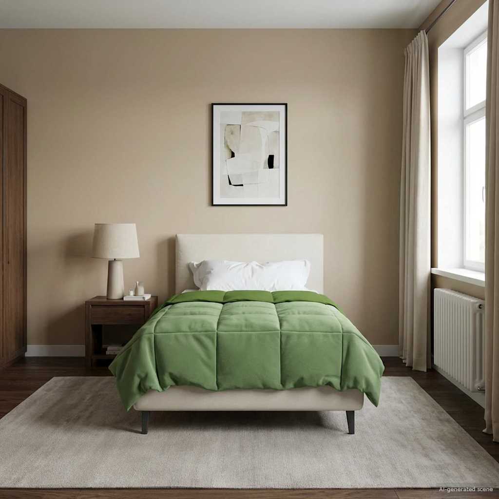 vidaXL Κουβέρτα ολόκληρου του χρόνου Πράσινο 135 x 200 cm Μικροΐνες