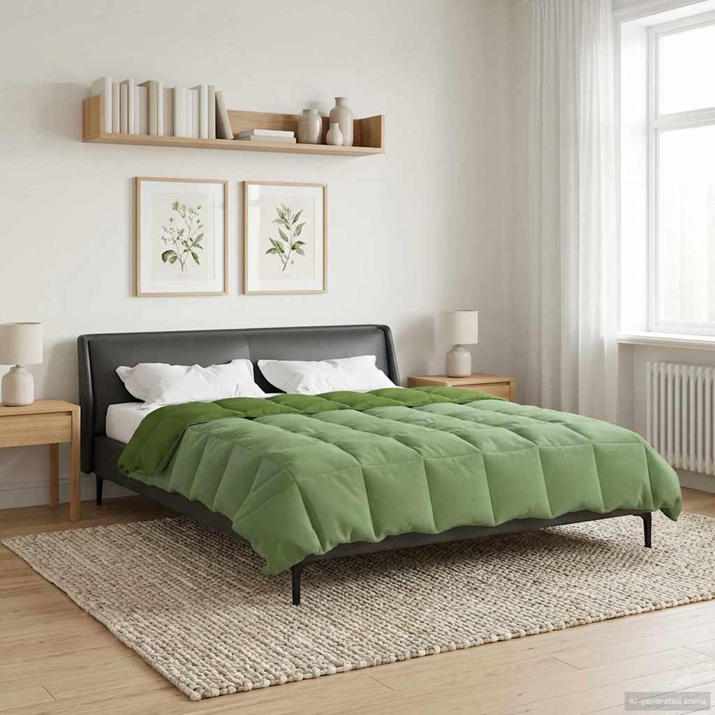 vidaXL Κουβέρτα ολόκληρου του χρόνου Πράσινο 220 x 260 cm Μικροΐνες