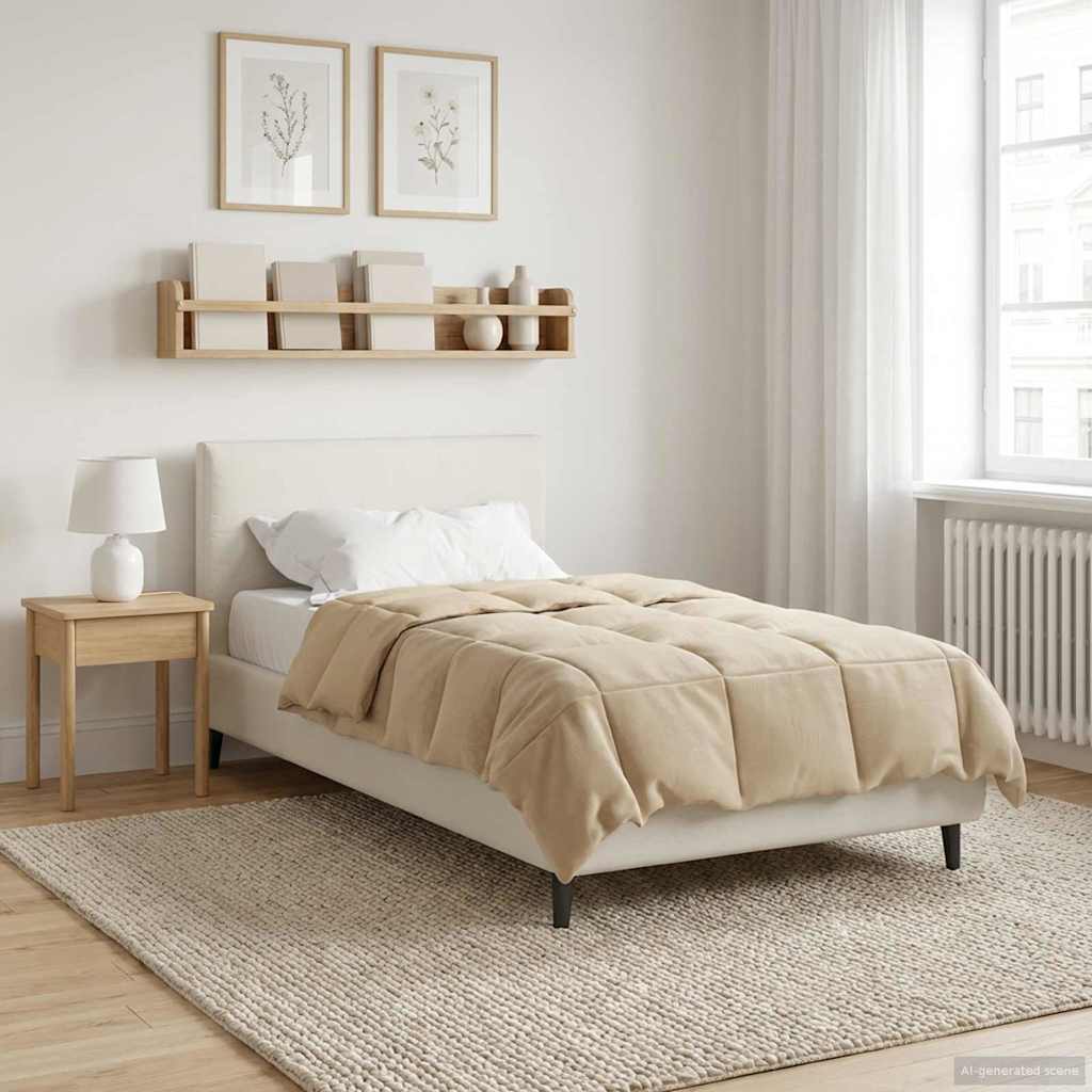 vidaXL Κουβέρτα ολόκληρου του χρόνου Κρεμ 135 x 200 cm Μικροΐνες