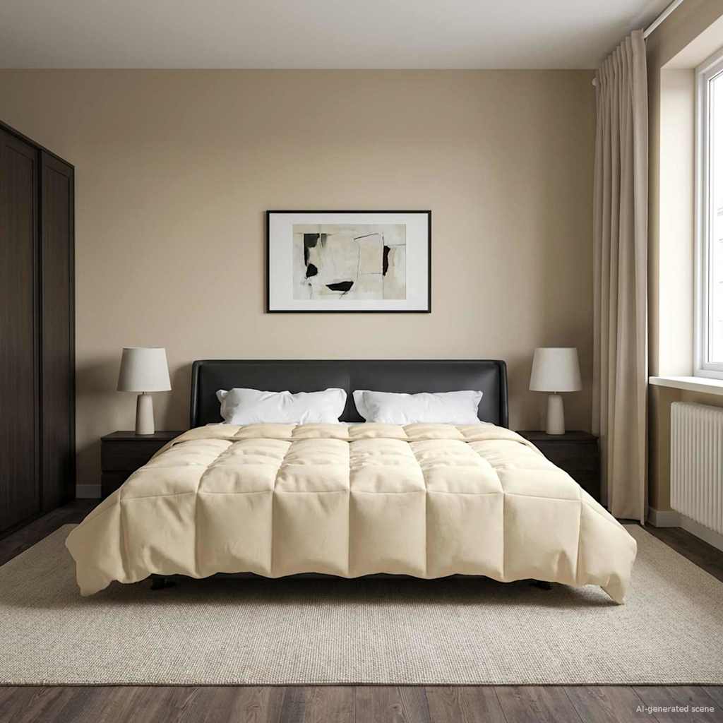 vidaXL Κουβέρτα ολόκληρου του χρόνου Κρεμ 200 x 240 cm Μικροΐνες