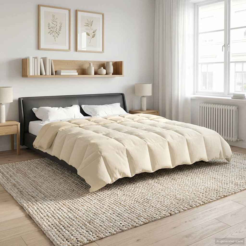 vidaXL Κουβέρτα ολόκληρου του χρόνου Κρεμ 240 x 260 εκ. Μικροΐνες