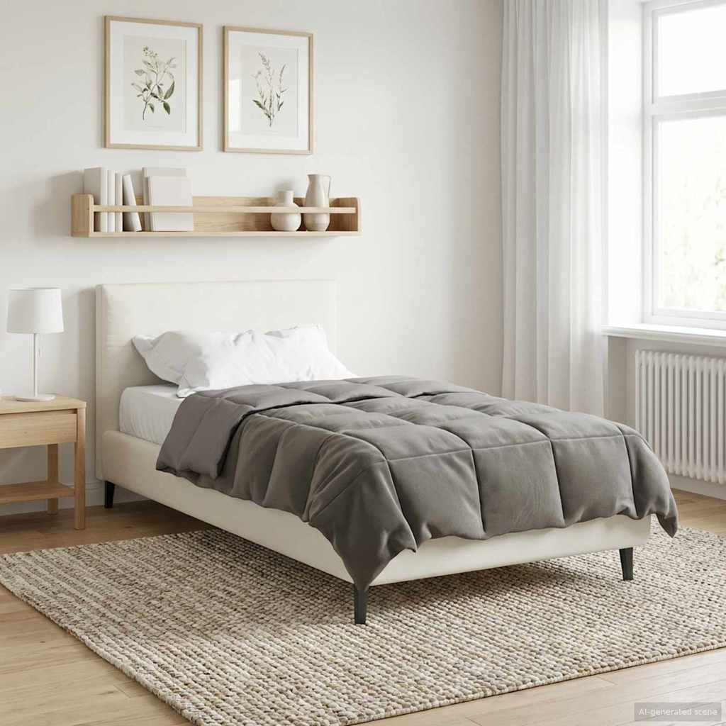 vidaXL Χειμερινό Παπλωματοθήκη Ανοιχτό γκρι 135 x 200 cm Μικροΐνες