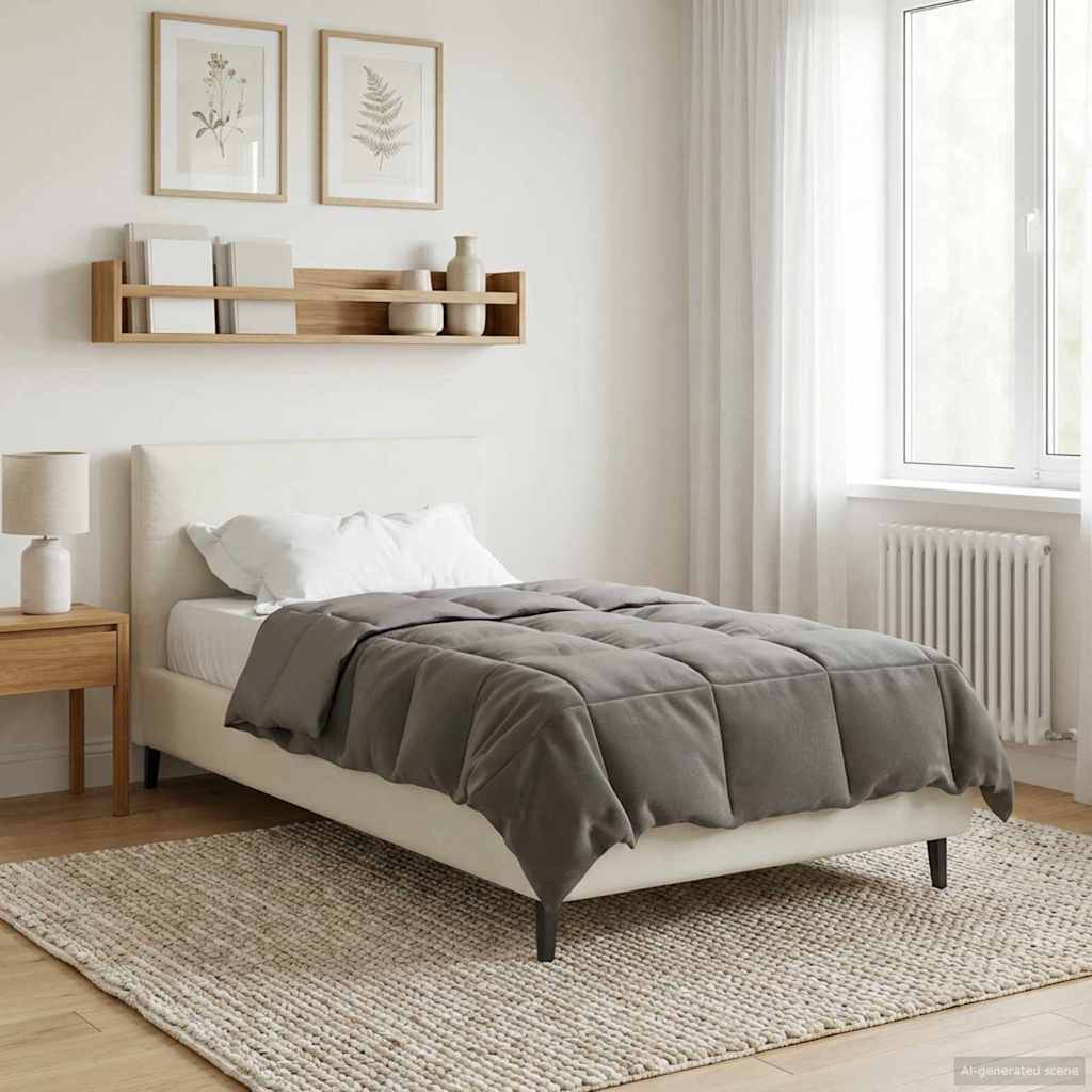 vidaXL Χειμερινό Παπλωματοθήκη Ανοιχτό γκρι 155 x 200 εκ. Μικροΐνες
