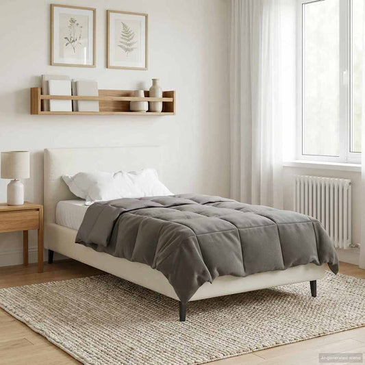 vidaXL Χειμερινό Παπλωματοθήκη Ανοιχτό γκρι 155 x 200 εκ. Μικροΐνες