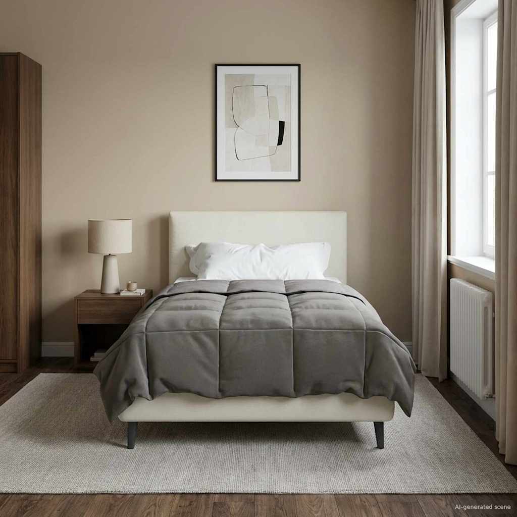 vidaXL Χειμερινό Παπλωματοθήκη Ανοιχτό γκρι 155 x 200 εκ. Μικροΐνες