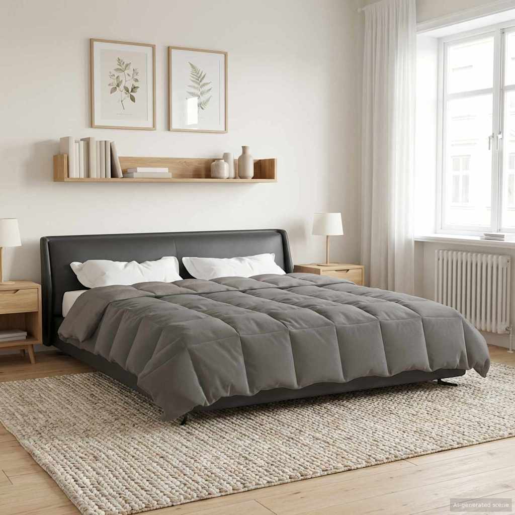 vidaXL Χειμερινό Παπλωματοθήκη Ανοιχτό γκρι 240 x 260 εκ. Μικροΐνες