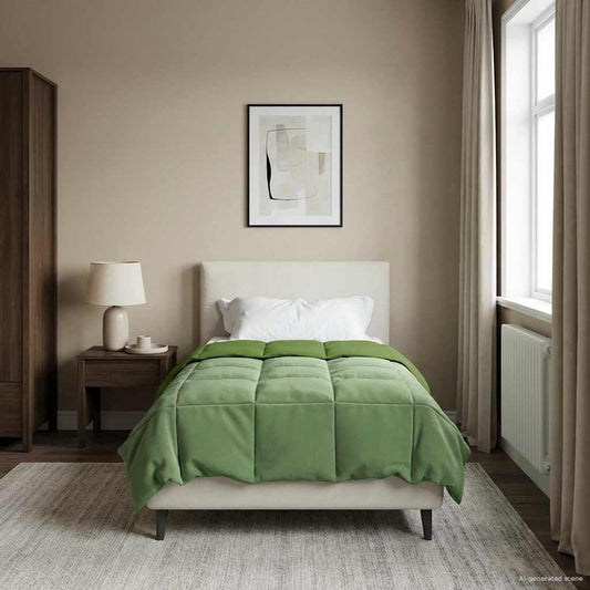 vidaXL Χειμερινό Παπλωματοθήκη Πράσινο 140 x 200 cm Μικροΐνες