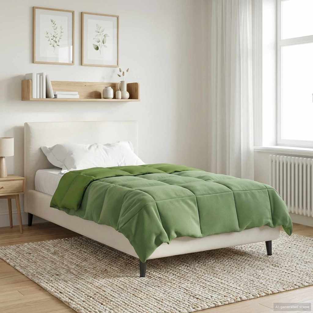 vidaXL Χειμερινό Παπλωματοθήκη Πράσινο 135 x 200 cm Μικροΐνες