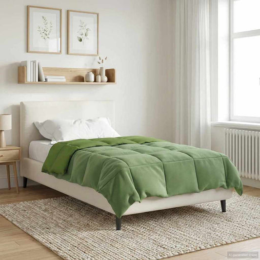 vidaXL Χειμερινό Παπλωματοθήκη Πράσινο 135 x 200 cm Μικροΐνες