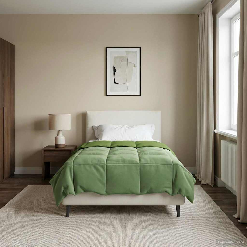 vidaXL Χειμερινό Παπλωματοθήκη Πράσινο 135 x 200 cm Μικροΐνες