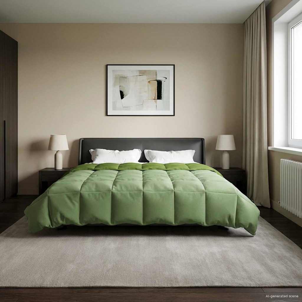 vidaXL Χειμερινό Παπλωματοθήκη Πράσινο 220 x 260 cm Μικροΐνες