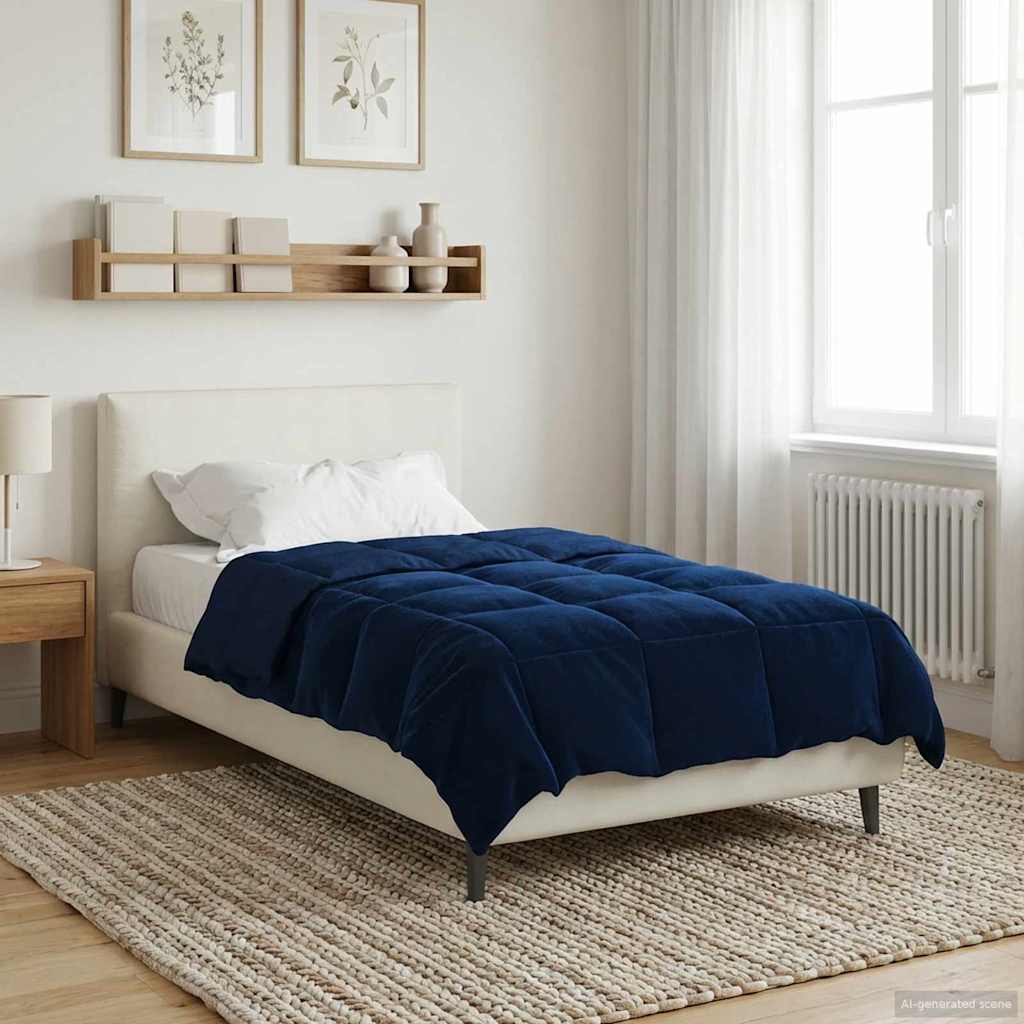 vidaXL Χειμερινό Παπλωματοθήκη Σκούρο Μπλε 140 x 220 cm Μικροΐνες