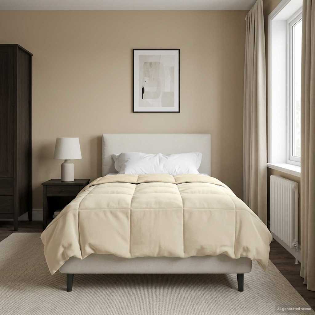 vidaXL Χειμερινό Παπλωματοθήκη Ουαντινγκ Κρεμ 140 x 200 cm Μικροΐνες