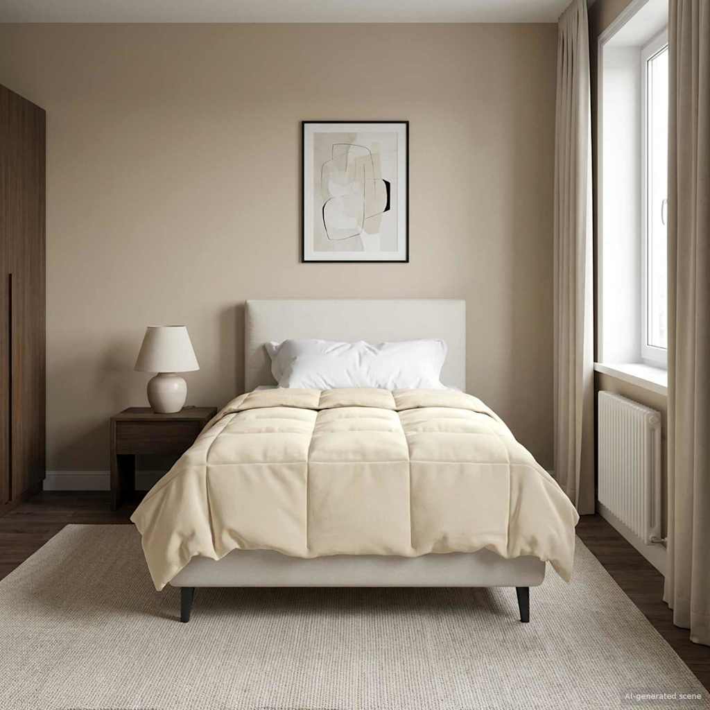 vidaXL Χειμερινό Παπλωματοθήκη Ουαντινγκ Κρεμ 135 x 220 εκ. Μικροΐνες