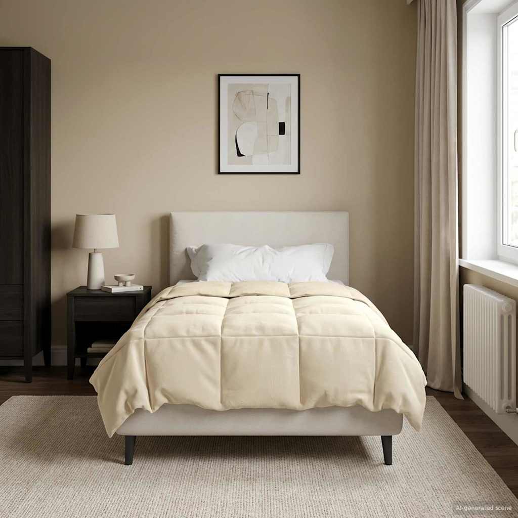 vidaXL Χειμερινό Παπλωματοθήκη Ουαντινγκ Κρεμ 140 x 220 cm Μικροΐνες