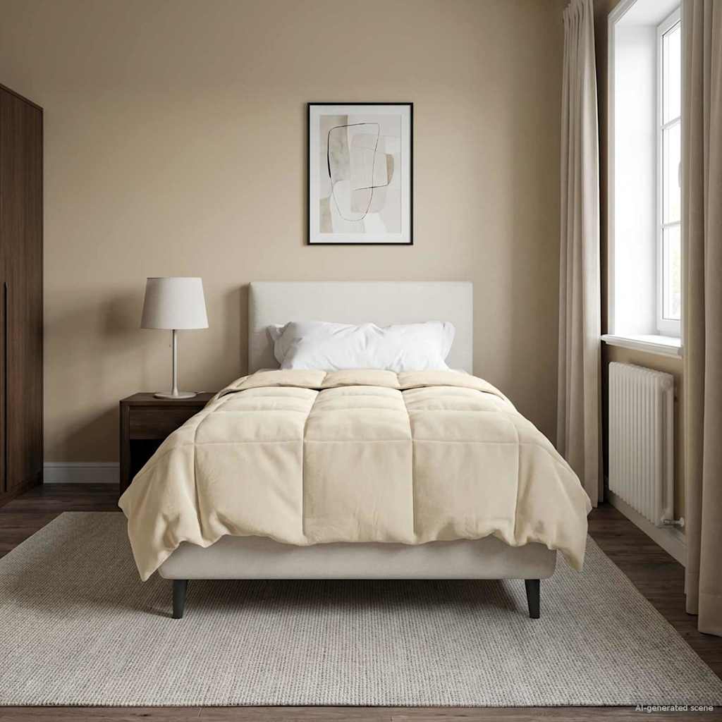 vidaXL Χειμερινό Παπλωματοθήκη Ουαντινγκ Κρεμ 155 x 220 cm Μικροΐνες