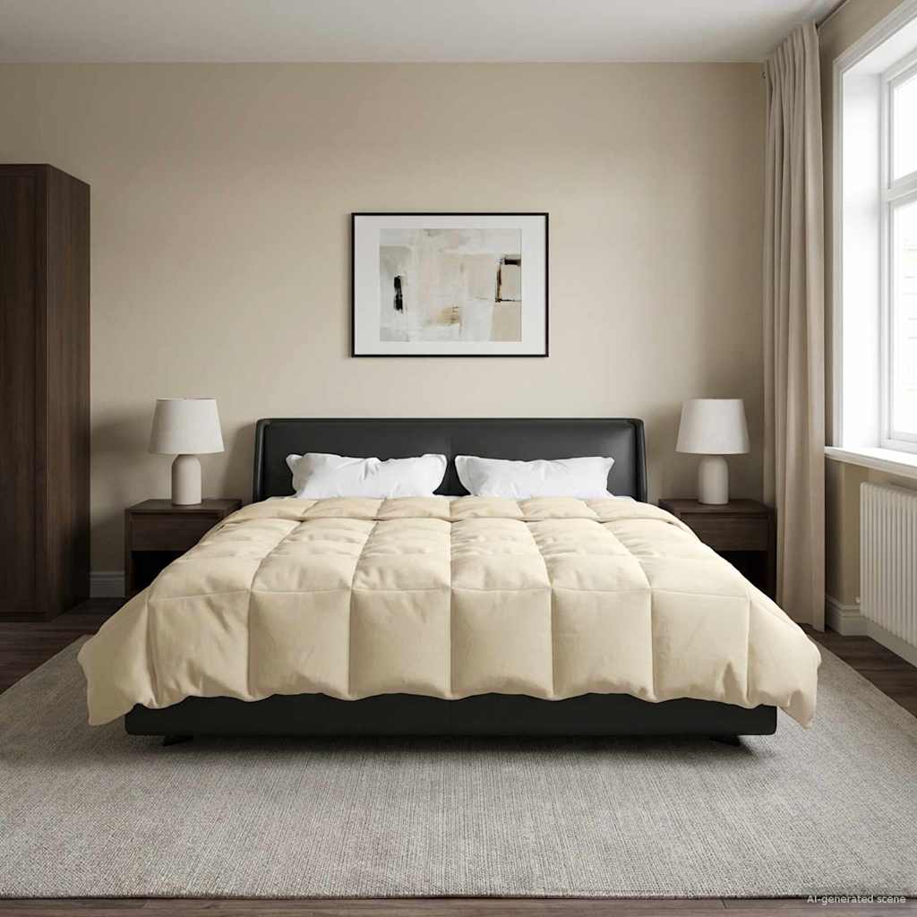 vidaXL Χειμερινό Παπλωματοθήκη Ουαντινγκ Κρεμ 220 x 240 cm Μικροΐνες