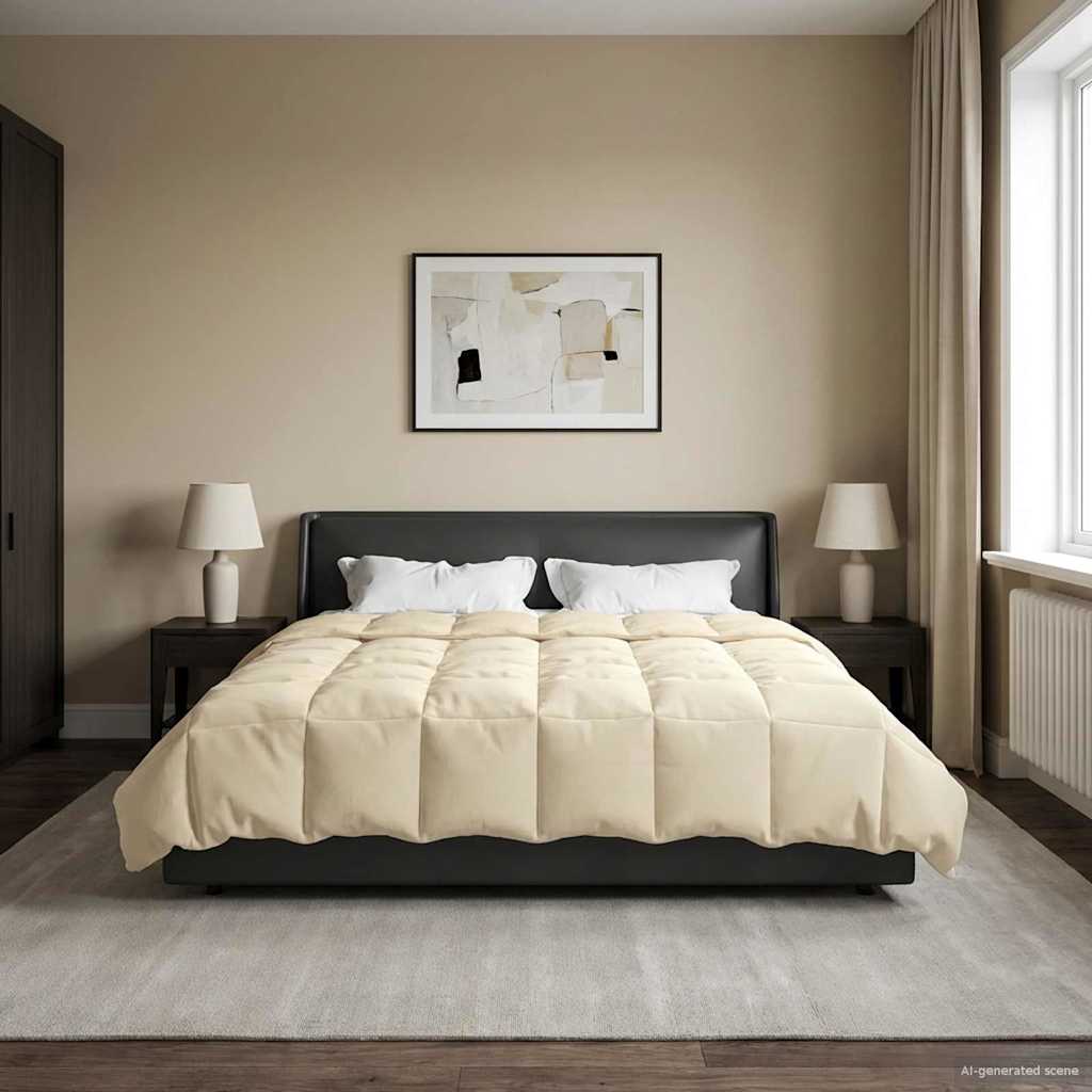 vidaXL Χειμερινό Παπλωματοθήκη Ουαντινγκ Κρεμ 220 x 260 cm Μικροΐνες