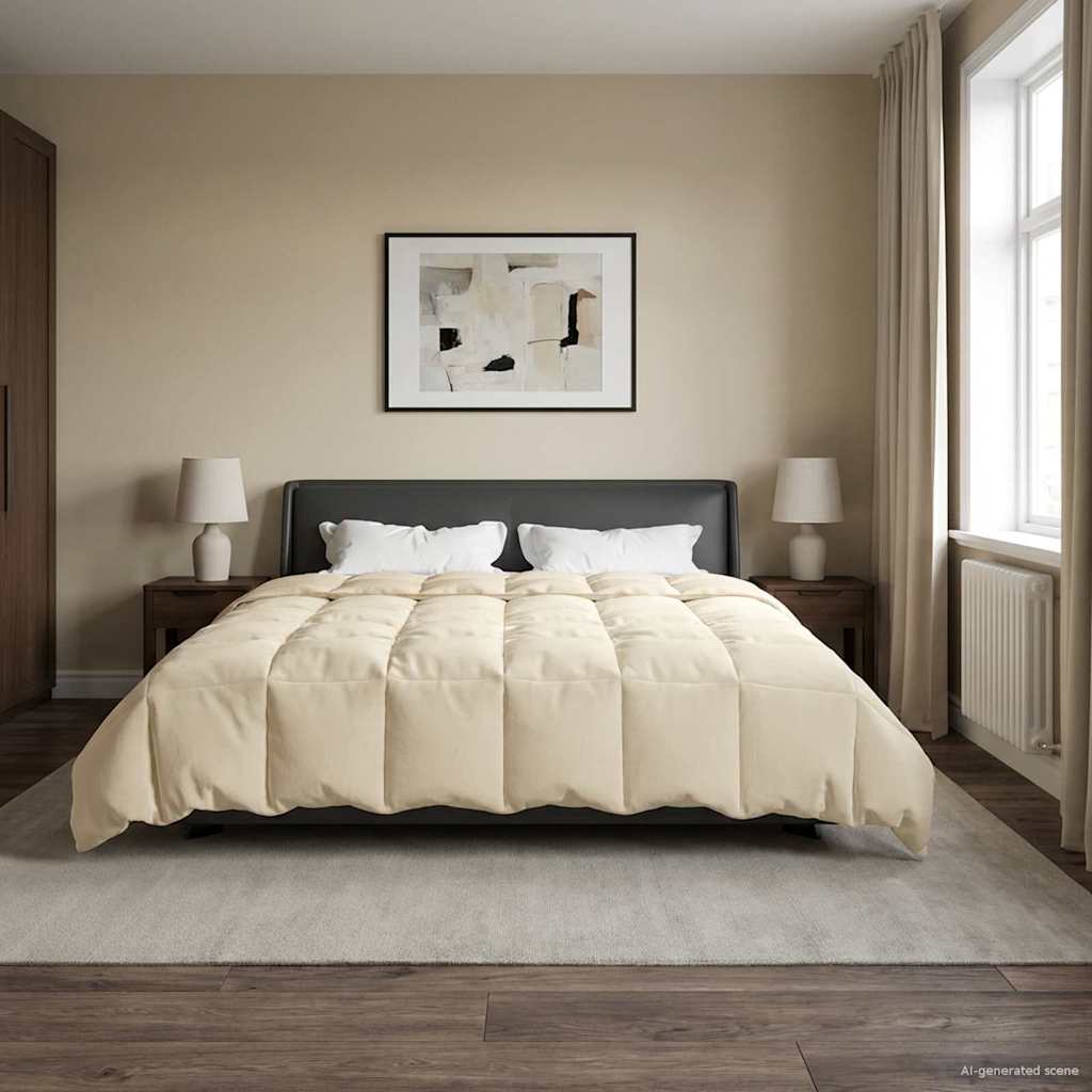 vidaXL Χειμερινό Παπλωματοθήκη Ουαντινγκ Κρεμ 240 x 260 εκ. Μικροΐνες