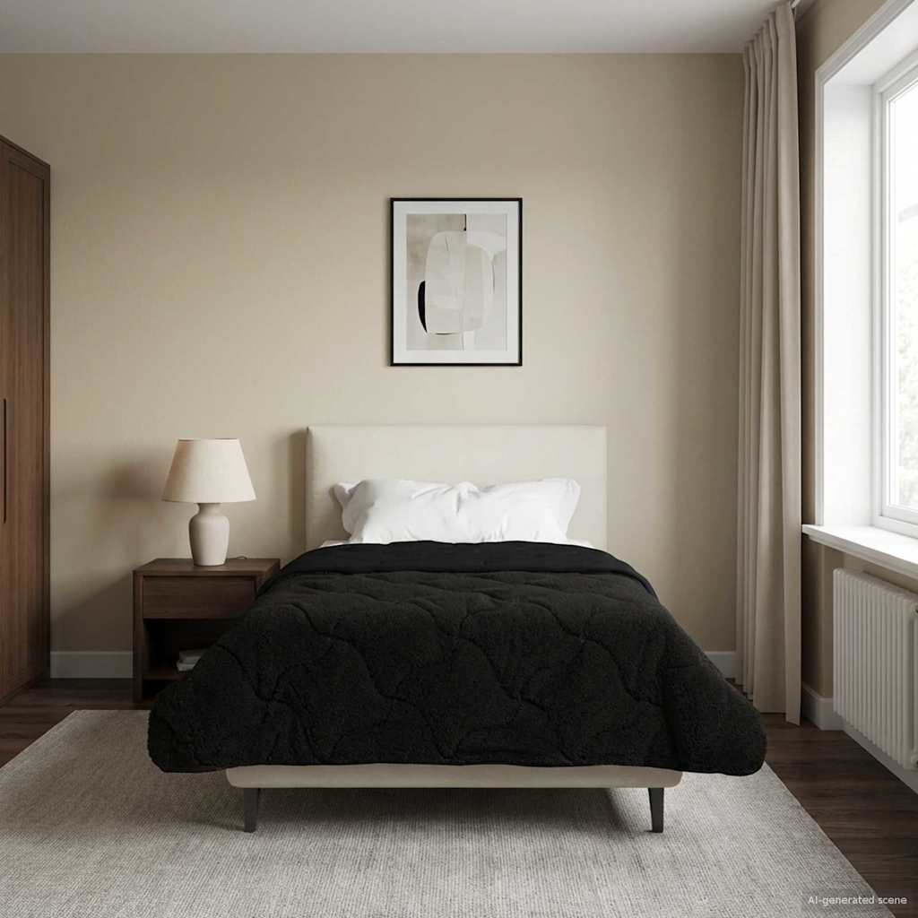 vidaXL Καλοκαιρινό Παπλωματοθήκη Ουαντινγκ Μαύρο 140 x 200 cm