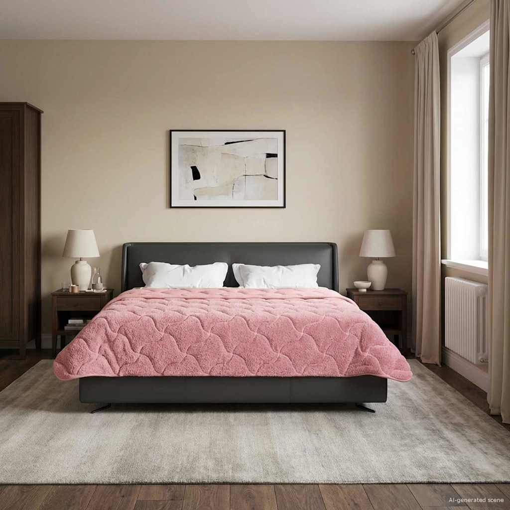 vidaXL Καλοκαιρινό Παπλωματοθήκη Ουαντινγκ Ροζ 240 x 260 εκ.