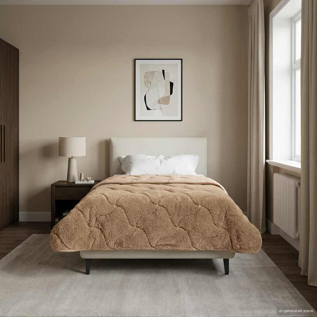 vidaXL Καλοκαιρινό Παπλωματοθήκη Ουαντινγκ Taupe 140 x 220 cm
