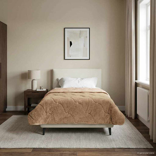 vidaXL Καλοκαιρινό Παπλωματοθήκη Ουαντινγκ Taupe 135 x 220 εκ.