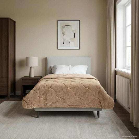 vidaXL Καλοκαιρινό Παπλωματοθήκη Ουαντινγκ Taupe 155 x 220 cm