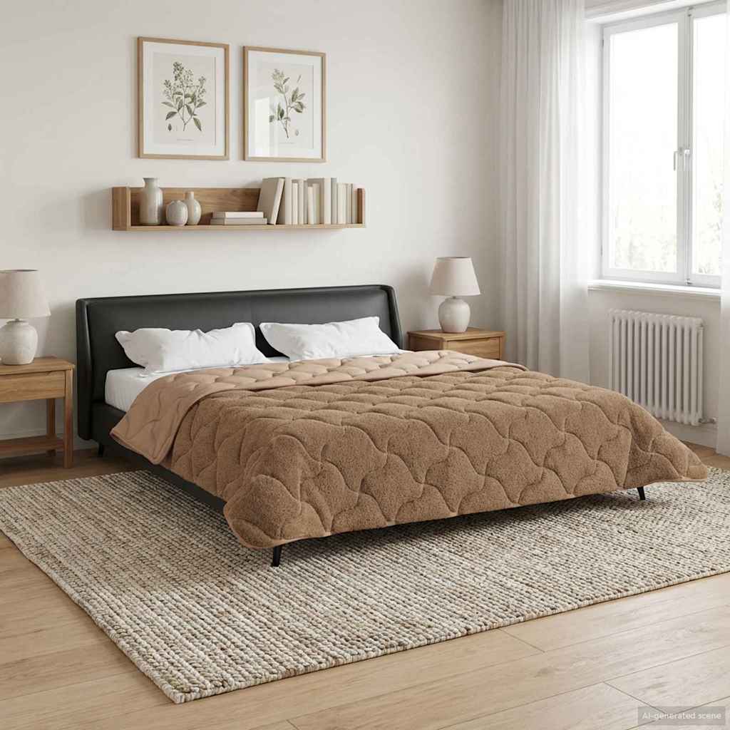 vidaXL Καλοκαιρινό Παπλωματοθήκη Ουαντινγκ Taupe 220 x 240 cm
