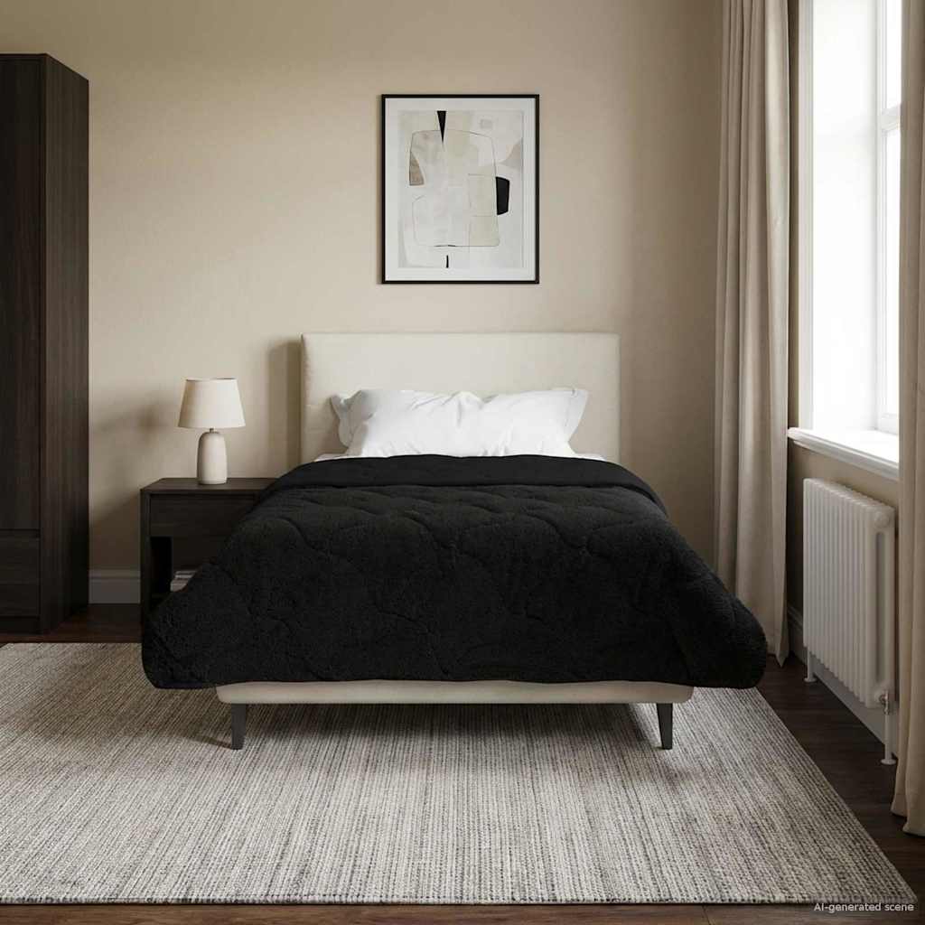 vidaXL Κουβέρτα ολόκληρου του χρόνου Ουαντινγκ Μαύρο 155 x 200 εκ.