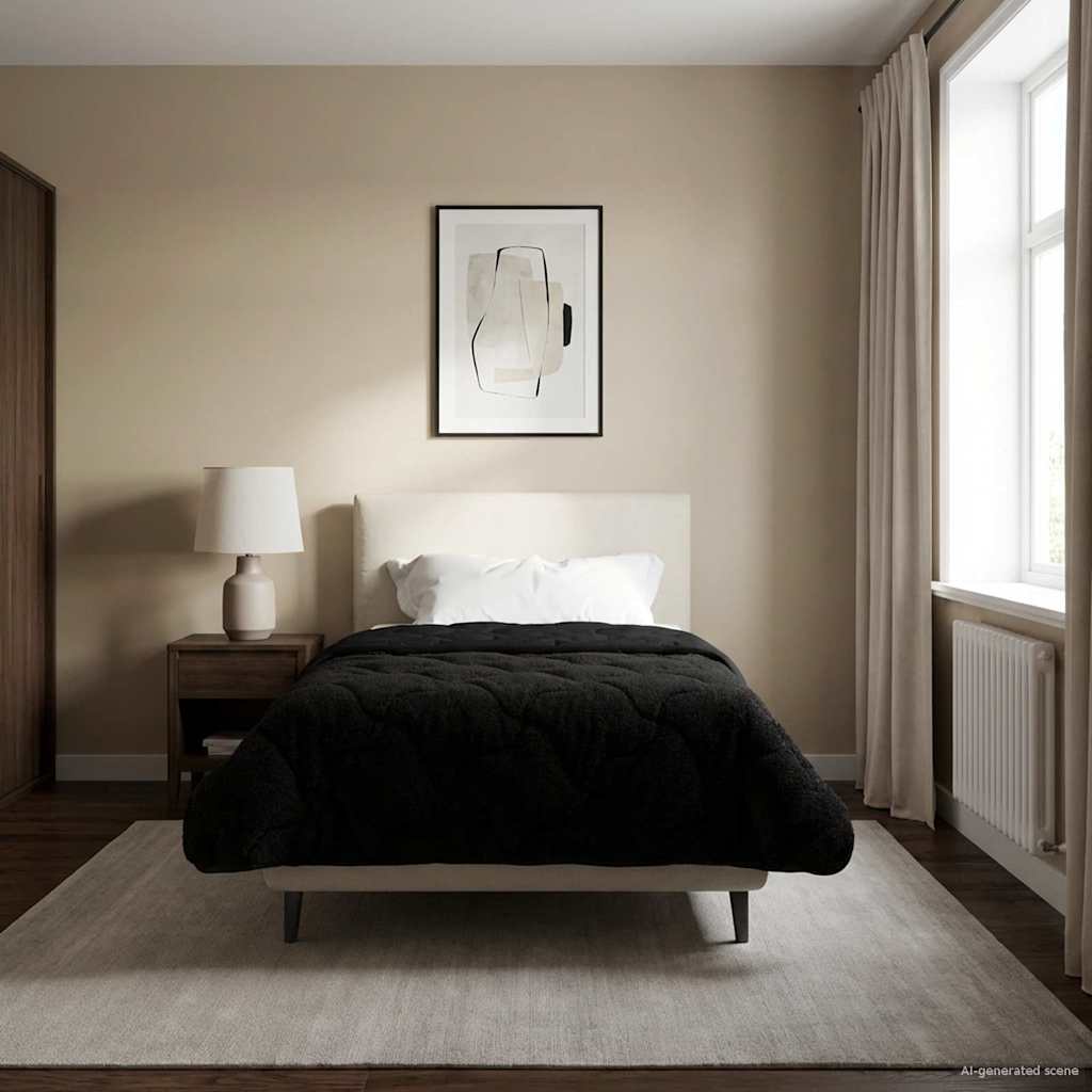 vidaXL Κουβέρτα ολόκληρου του χρόνου Ουαντινγκ Μαύρο 135 x 220 εκ.