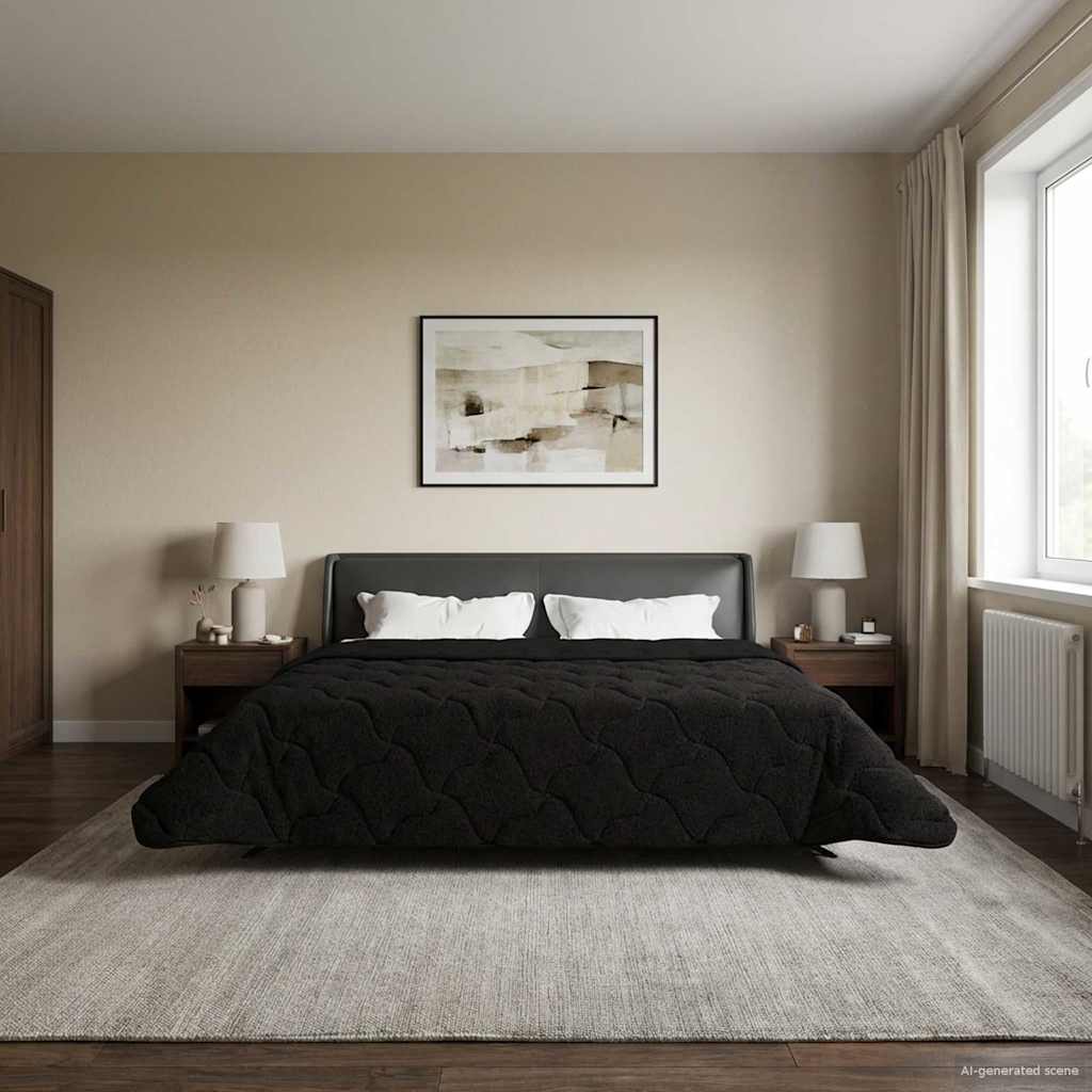 vidaXL Κουβέρτα ολόκληρου του χρόνου Ουαντινγκ Μαύρο 200 x 220 cm