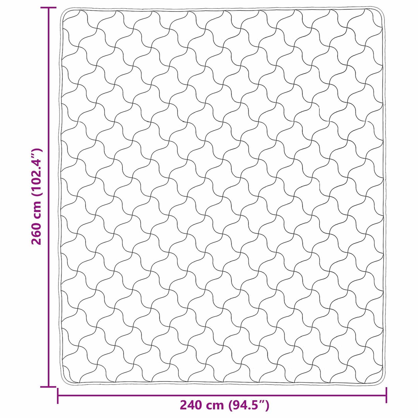 vidaXL Κουβέρτα ολόκληρου του χρόνου Ουαντινγκ Μαύρο 240 x 260 εκ.