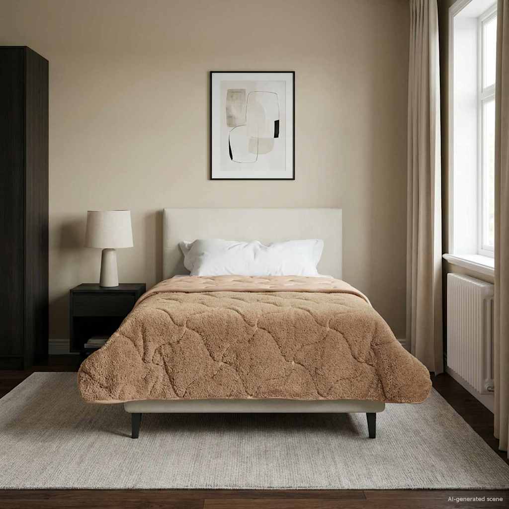 vidaXL Κουβέρτα ολόκληρου του χρόνου Ουαντινγκ Taupe 140 x 220 cm