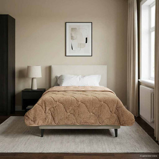 vidaXL Κουβέρτα ολόκληρου του χρόνου 140 x 220 cm Όχι Taupe