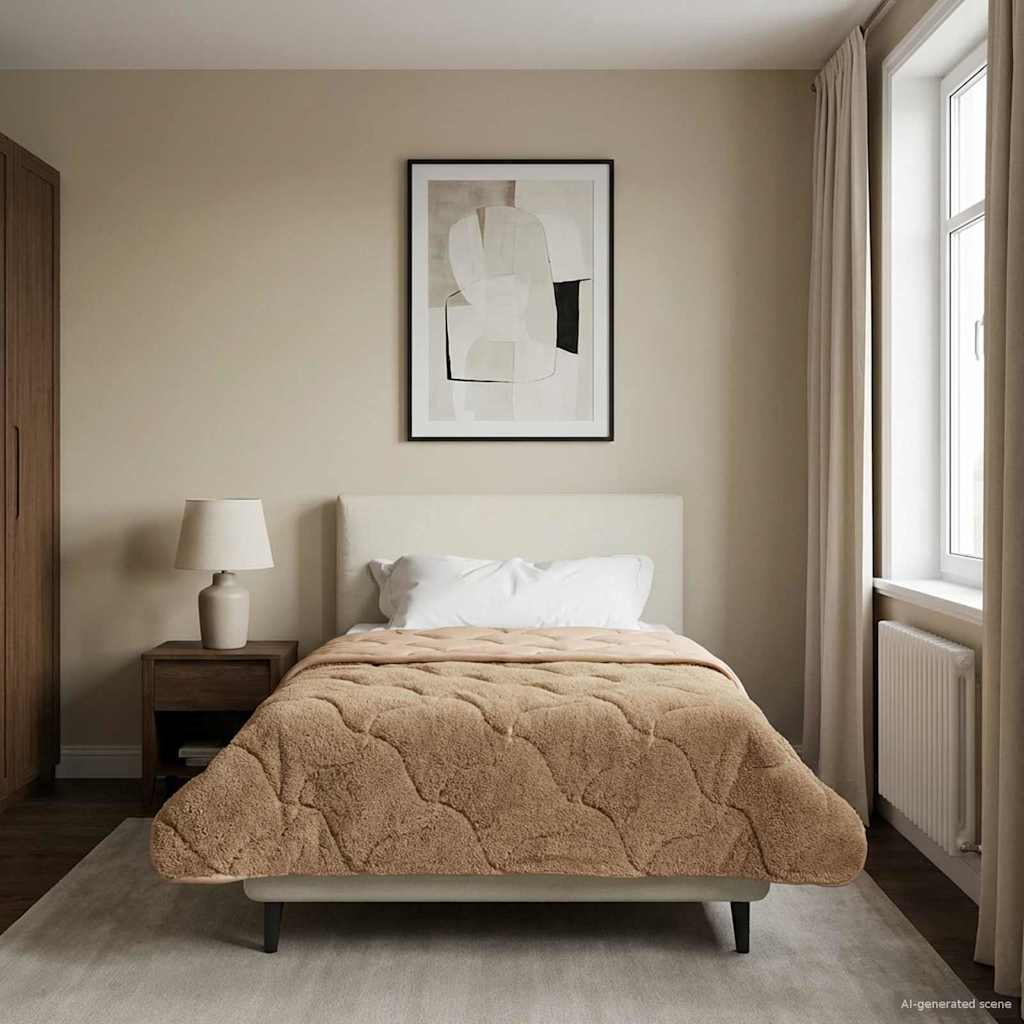 vidaXL Κουβέρτα ολόκληρου του χρόνου 140 x 220 cm Όχι Taupe