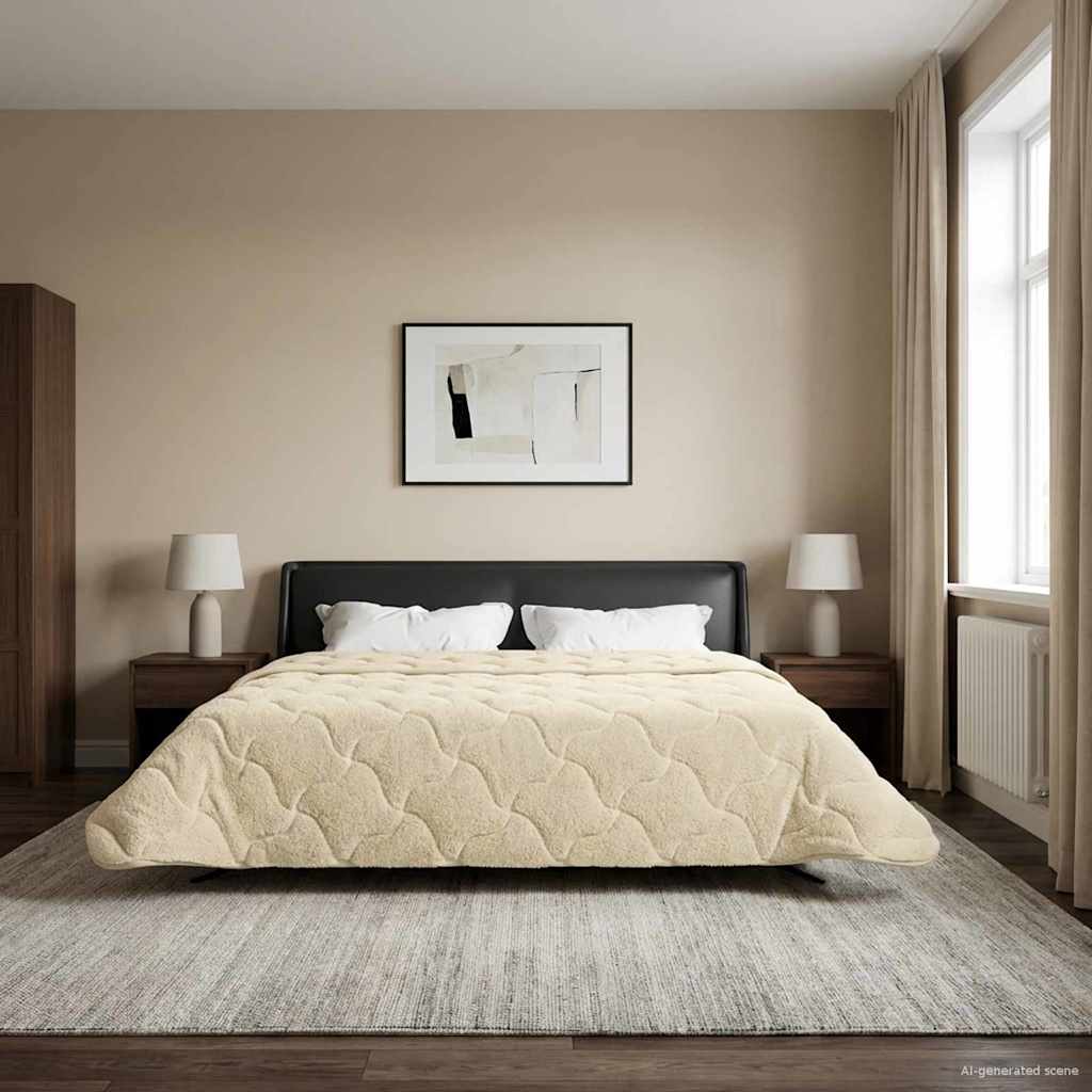 vidaXL Κουβέρτα ολόκληρου του χρόνου Ουαντινγκ Κρεμ 200 x 200 cm