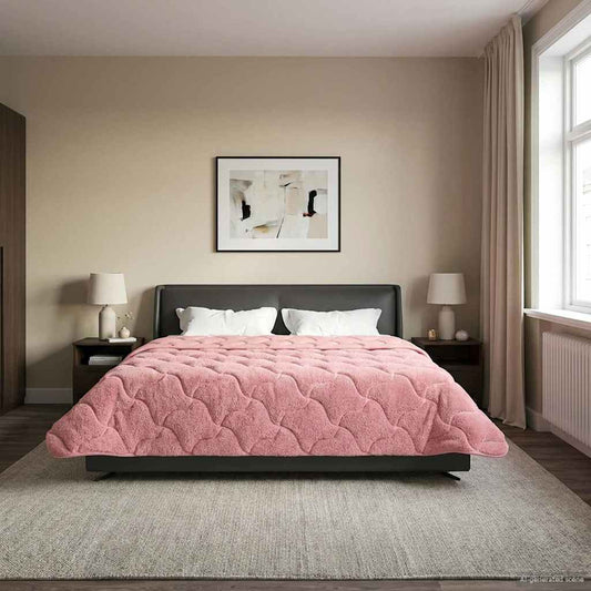 vidaXL Χειμερινό Παπλωματοθήκη 200 x 240 cm Χειμώνας Ροζ Αναπνεύσιμο