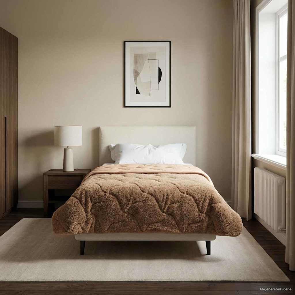 vidaXL Χειμερινό Παπλωματοθήκη Ουαντινγκ Taupe 135 x 200 cm
