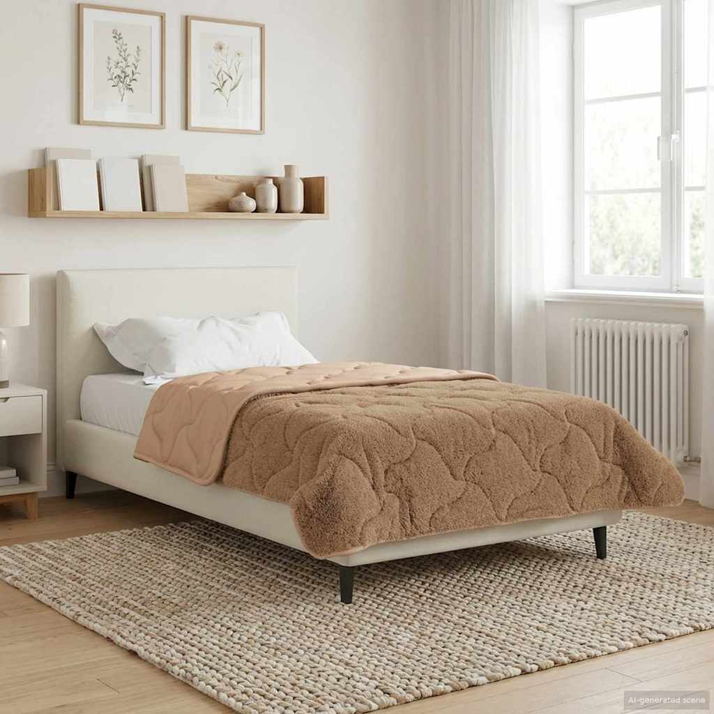 vidaXL Χειμερινό Παπλωματοθήκη Ουαντινγκ Taupe 140 x 220 cm