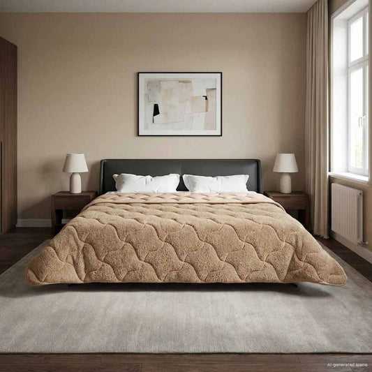 vidaXL Χειμερινό Παπλωματοθήκη 200 x 200 cm Χειμώνας Taupe Αναπνεύσιμο