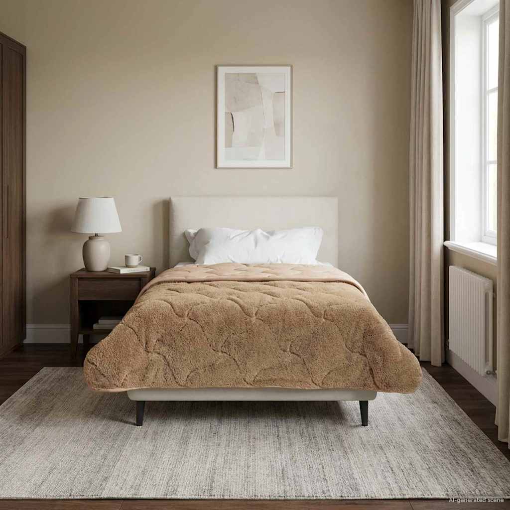 vidaXL Χειμερινό Παπλωματοθήκη Ουαντινγκ Taupe 135 x 220 εκ.