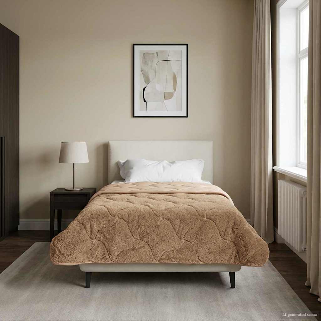 vidaXL Χειμερινό Παπλωματοθήκη Ουαντινγκ Taupe 155 x 220 cm