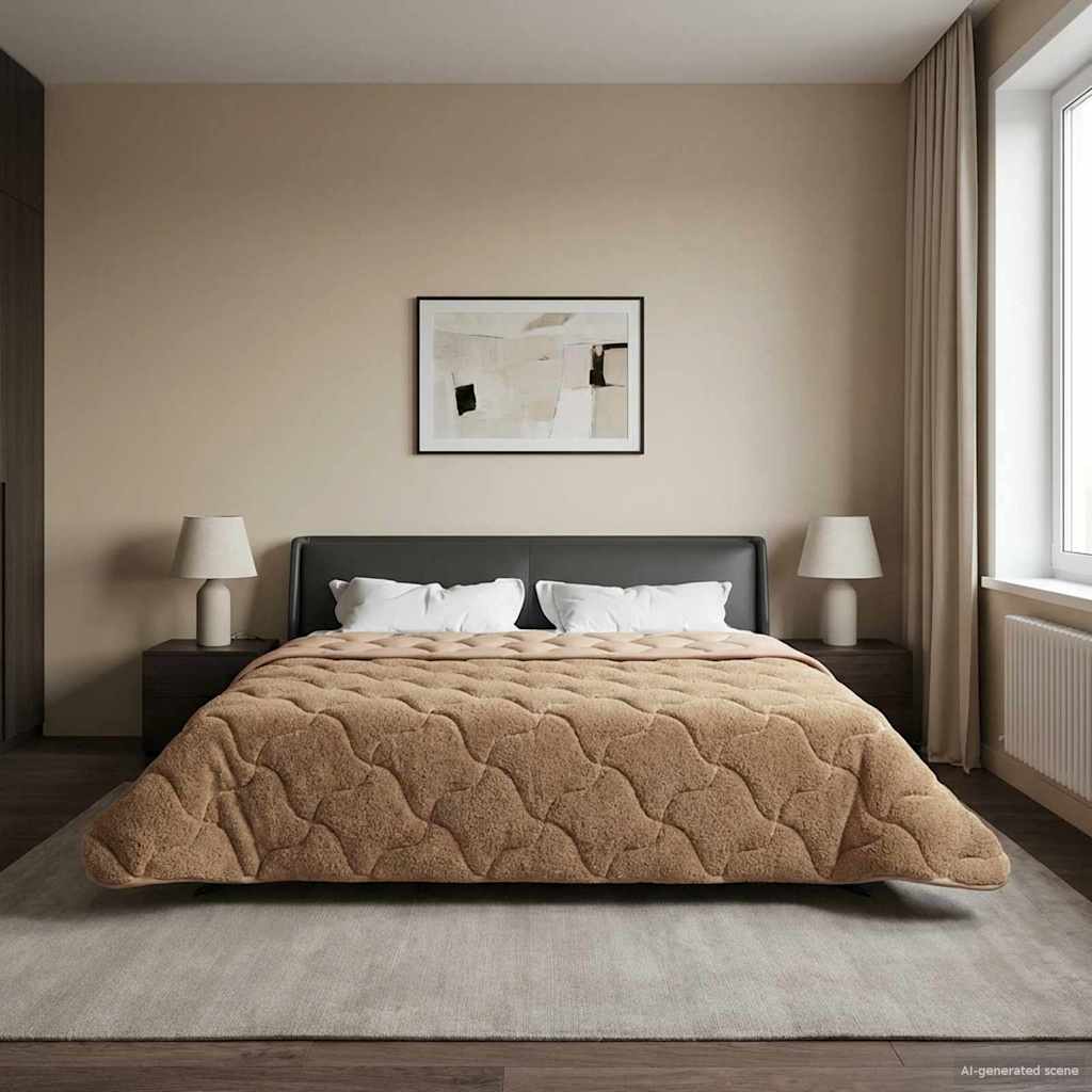 vidaXL Χειμερινό Παπλωματοθήκη Ουαντινγκ Taupe 220 x 240 cm