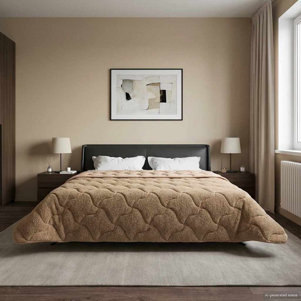 vidaXL Χειμερινό Παπλωματοθήκη Ουαντινγκ Taupe 220 x 260 cm