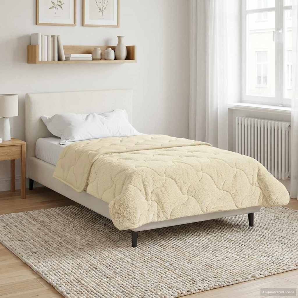 vidaXL Χειμερινό Παπλωματοθήκη Ουαντινγκ Κρεμ 155 x 220 cm